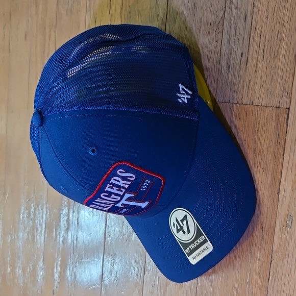 '47 Brand Texas Rangers Squad Trucker Adjustable Hat Snapback Cap Royal Blue - Picture 3 of 11